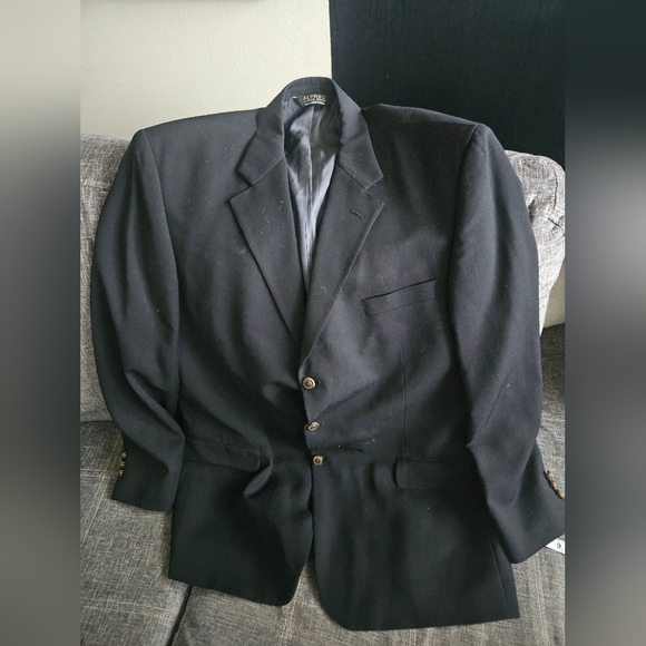 Authentic Alfred Sung Elegant Navy Blue Blazer. Moores Suits. 24 Inches Ptp. - Picture 2 of 6